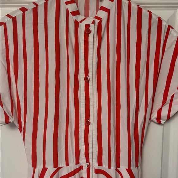 Like New MARTIN GRANT Red and White Striped Maxi Dress. Size 36 / 2 US - Picture 6 of 11